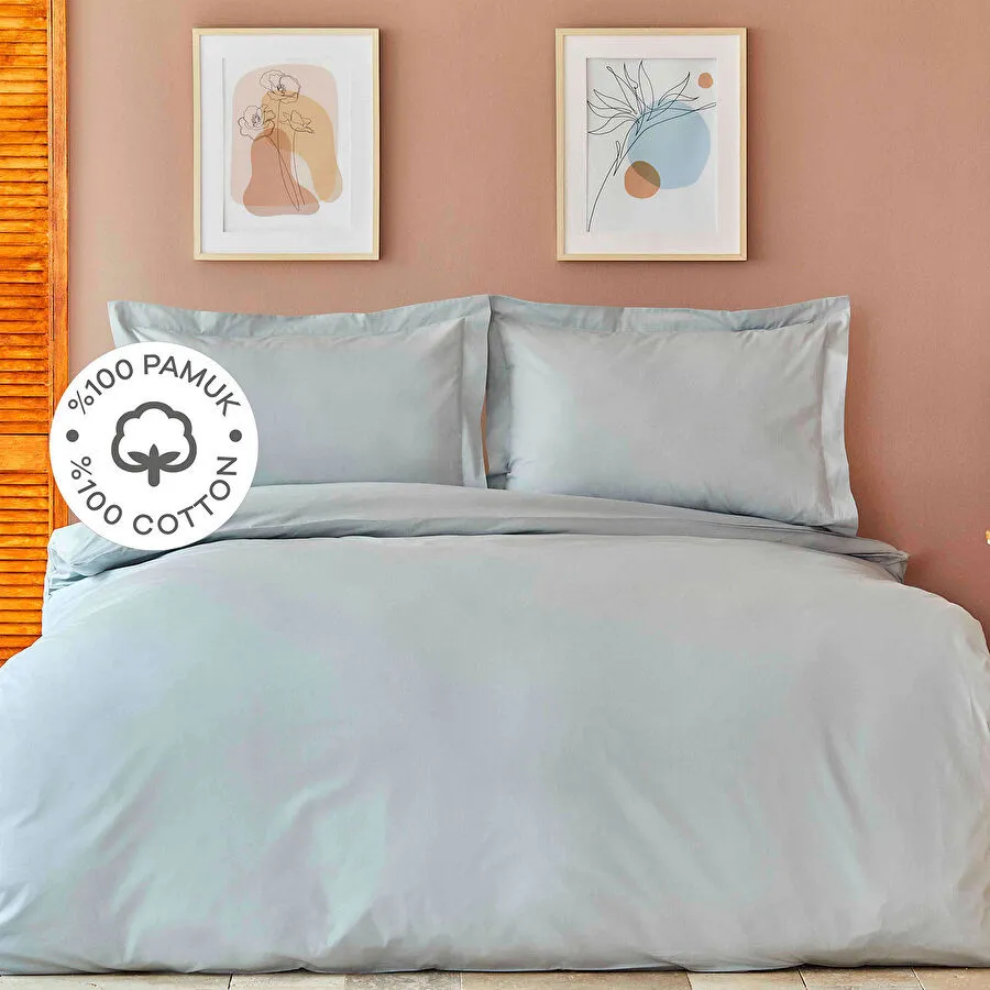 طقم لحاف Karaca Home Back To Basic أزرق 100% قطن فردي