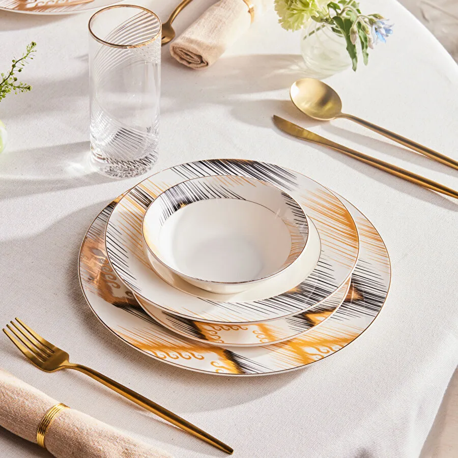 KARACA CALIDAD 24 PIECES PORCELAIN DINNER SET FOR 6 PEOPLE