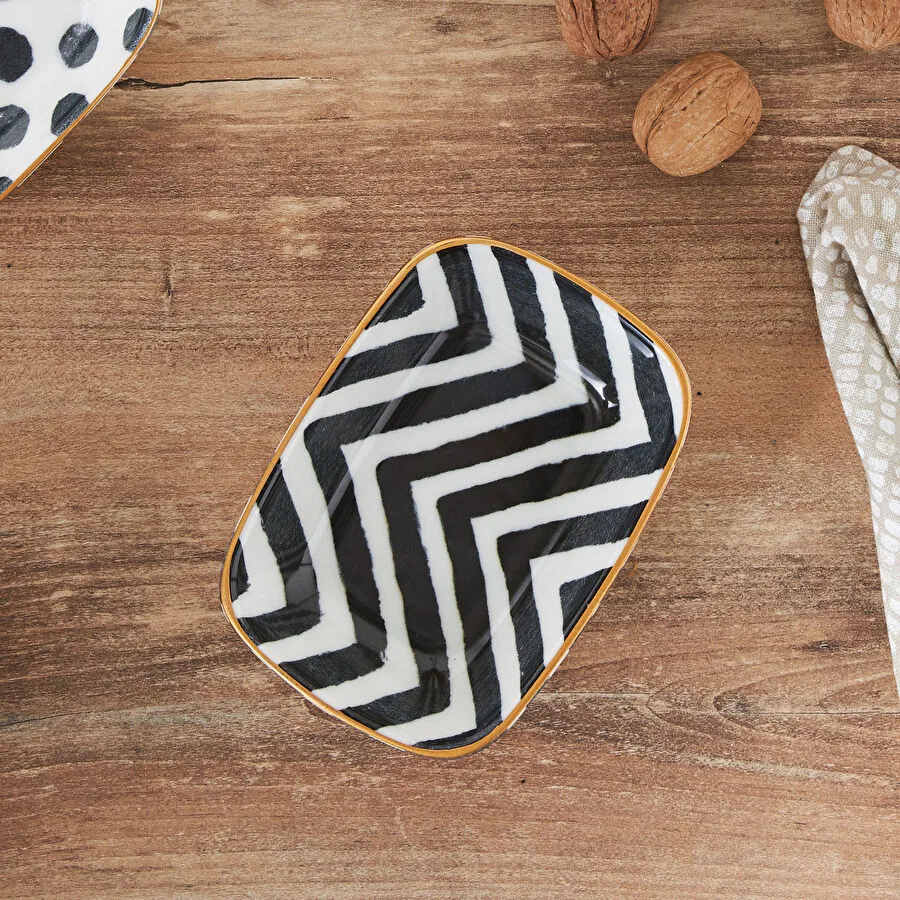Karaca Combine Zigzag Porselen Kayık Tabak 14 cm