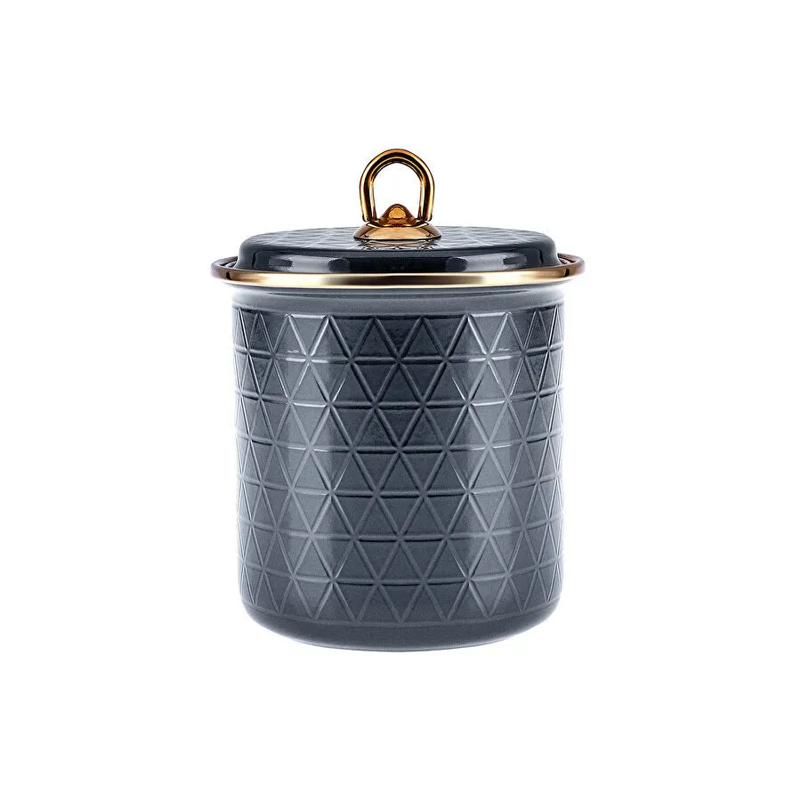 KARACA CRYSTAL ENAMEL MEDIUM SIZE JAR ANTHRACITE