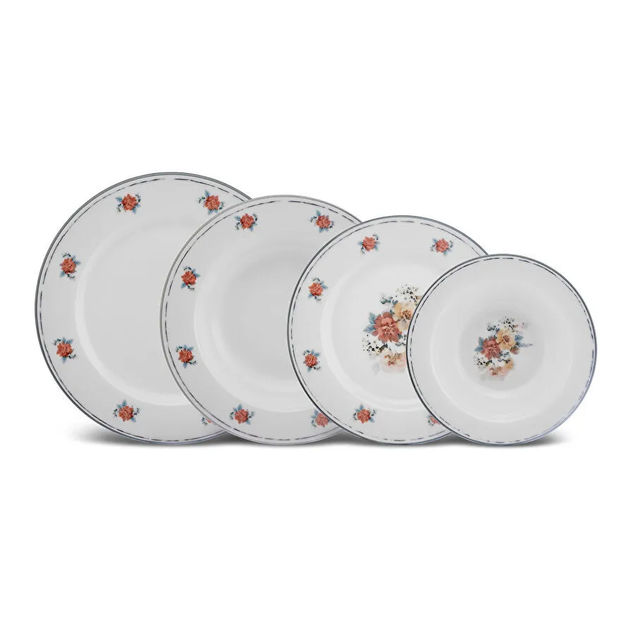 Karaca Flor 24 Parça 6 Kişilik Yemek Takımı
