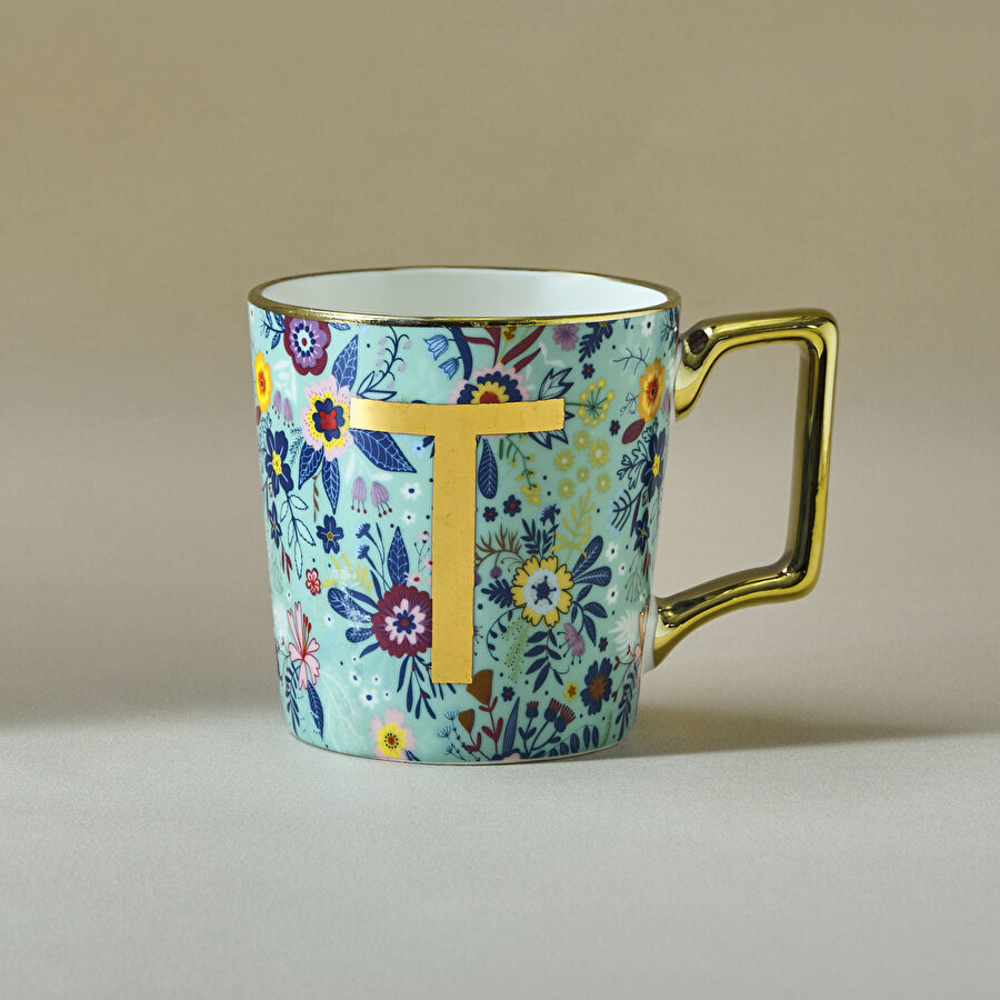 KARACA FLOWER T HARFLI MUG, MULTICOLOR