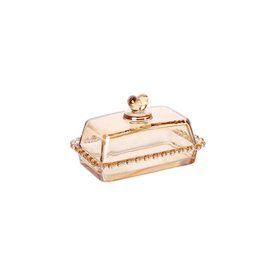 KARACA GLORY AMBER GLASS SUGAR BOWL 17CM