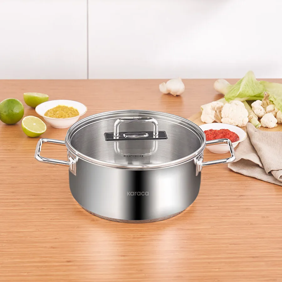 KARACA GRACE STEEL POT 22 CM 3.8 LT