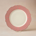 Karaca New Romantic İnce Çizgili Pasta Tabağı 21 cm Kırmızı