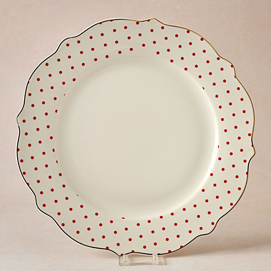 KARACA NEW ROMANTIC RED polka dot serving plate 27CM