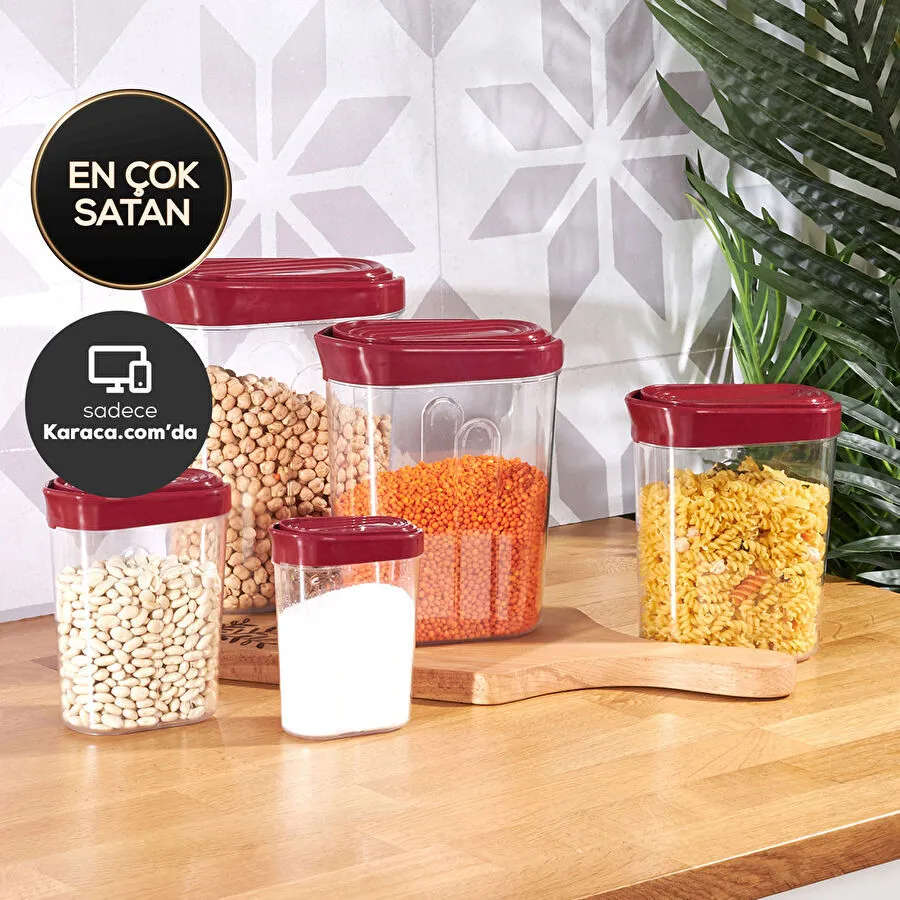 KARACA SLOT RED 5 PIECE STORAGE CONTAINER