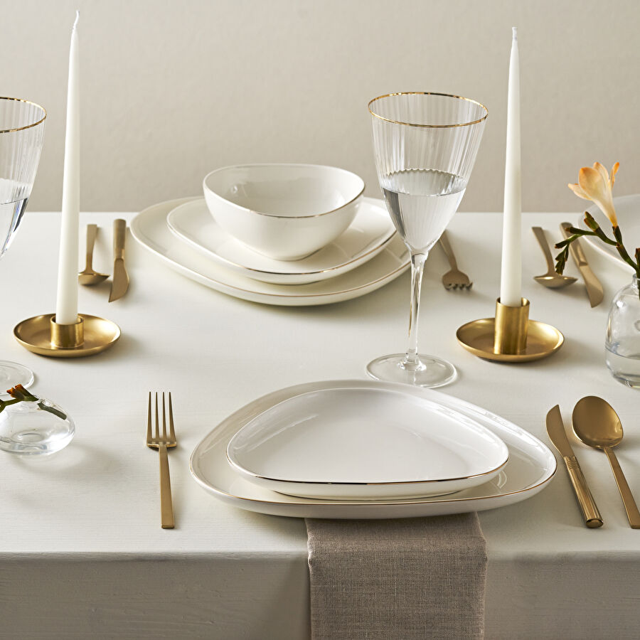 KARACA STREAMLINE TRIANGLE 24 PIECES DINNER SET FOR 6 PEOPLE