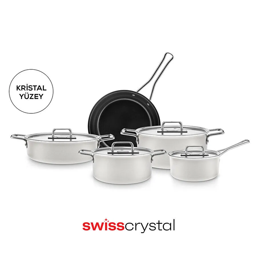 Karaca x Refika Swiss Crystal Mastermaid 9 Parça Tencere Set Cream