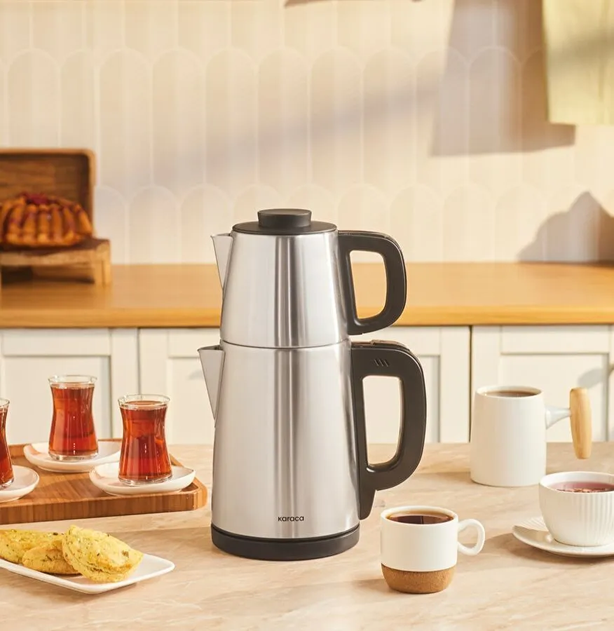 KARACA TEA BREAK 2IN1 STEEL TEA MACHINE INOX BLACK