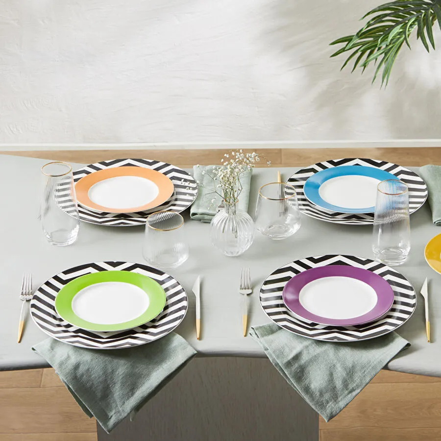 Karaca Zigzag Porselen 12 Parça 6 Kişilik Yemek Takımı