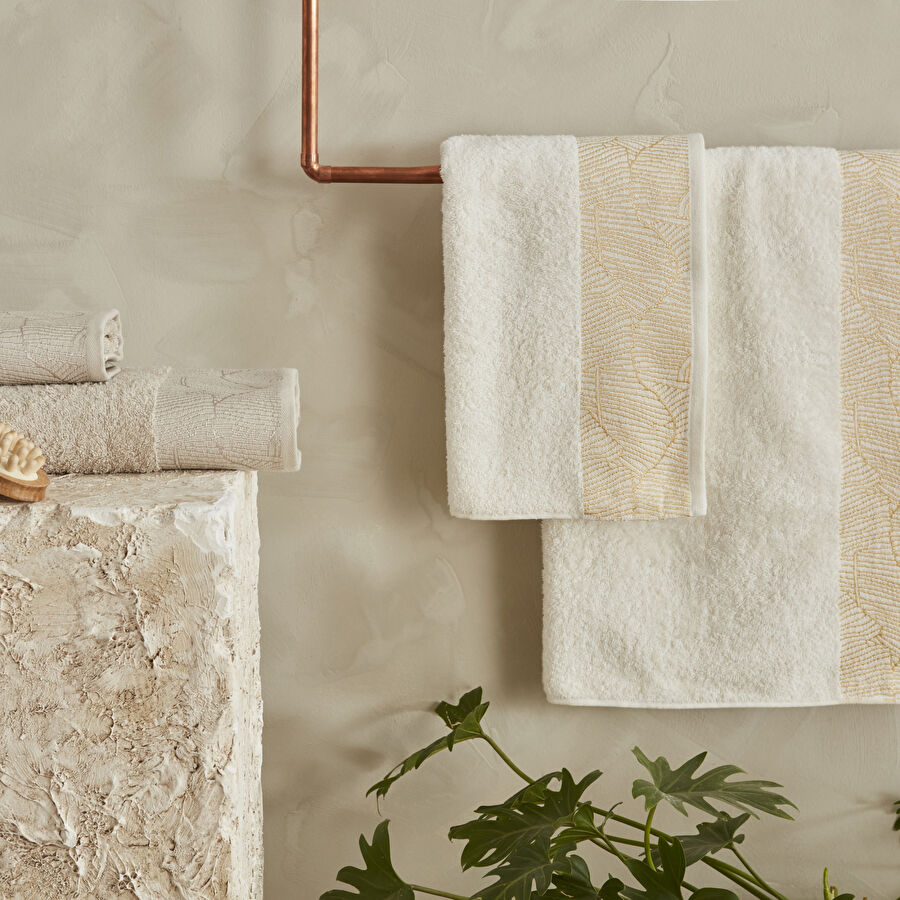 KH EDNA 4 PIECES OFFWHITE -BEIGE HAMAM SET