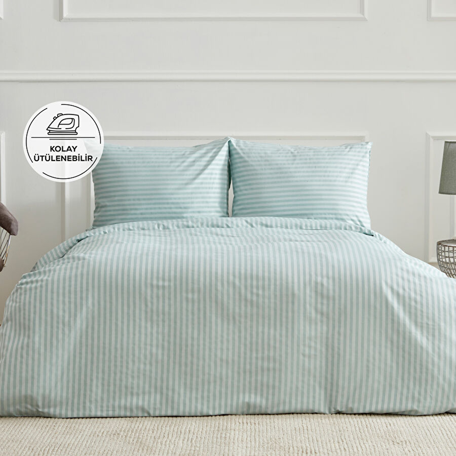 KH JOSEF MINT CIZGIL SATIN DOUBLE KS DUVET COVER TKM PP