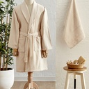 Karaca Home Marion Bej %100 Pamuk Bornoz Set S/M