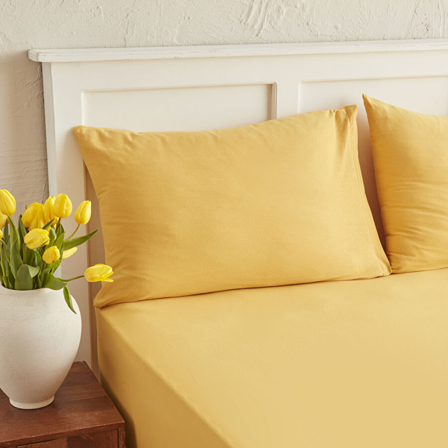 MOTTO COMBED YEAST FITTED SHIELD DOUBLE MUSTARD 160X200+30(PP)