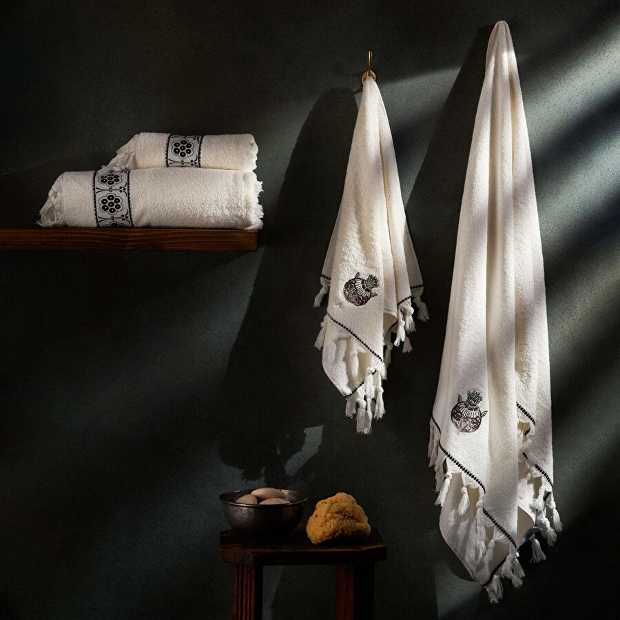PAYE SELCUKLU SERIES ARTICHOKE EMBROIDERED HAMAM SET