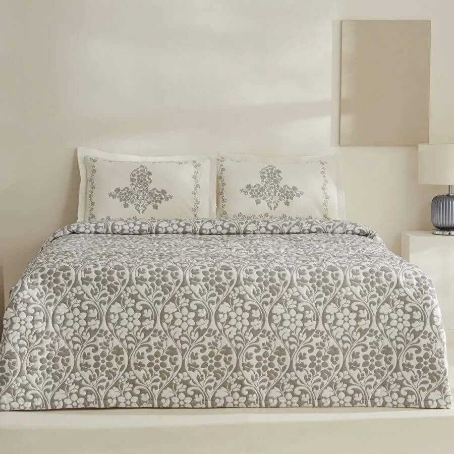 TIARA YATAK ORT SET, ÇİFT KİŞİLİK, GRİ