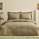 UNIQ KHAKI 100% PMK SATIN TEK KS DUVET COVER TKM