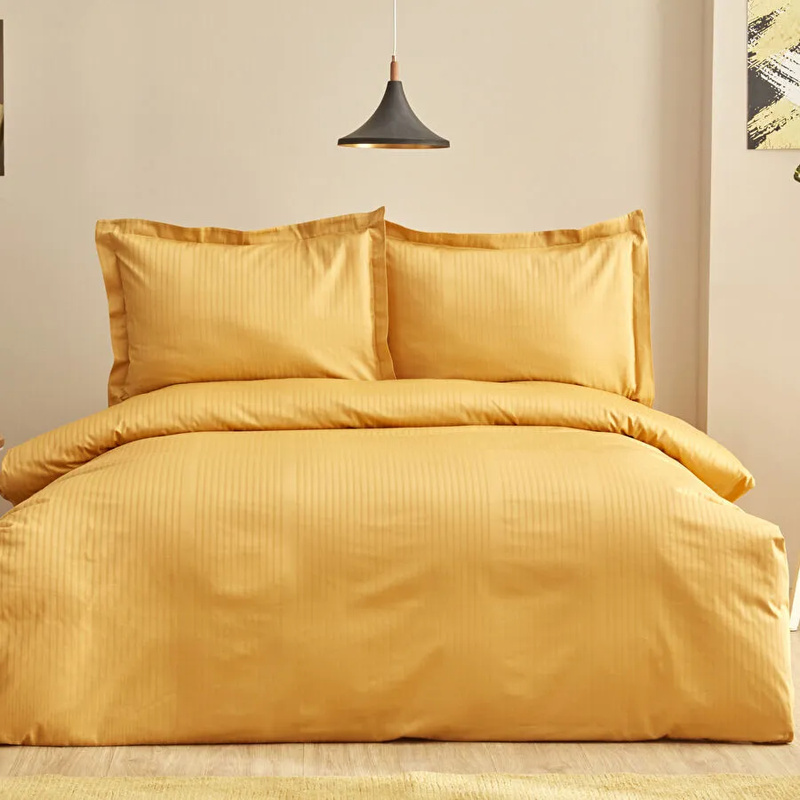 UNIQ MUSTARD 100% PMK SATIN TEK KS DUVET COVER TKM