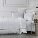 WHITE COL VALSE BEIGE SATIN STRIPED PERCALE CIFT KS NEV SET