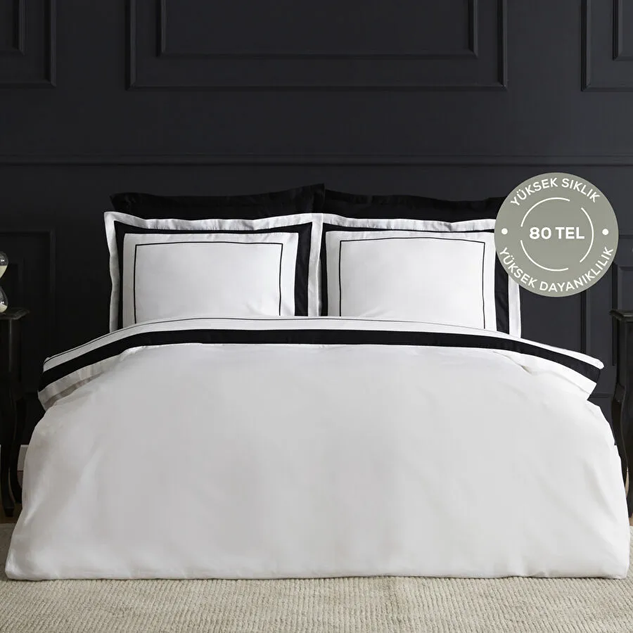 Karaca Home Charlotte套装双人绸缎床上用品 白色