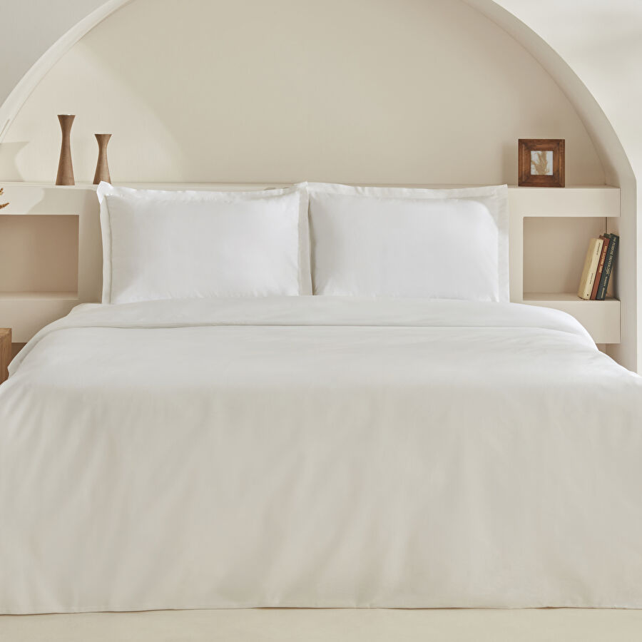 مجموعة سرير مزدوجة Karaca Home Lavin 100٪ قطن أبيض