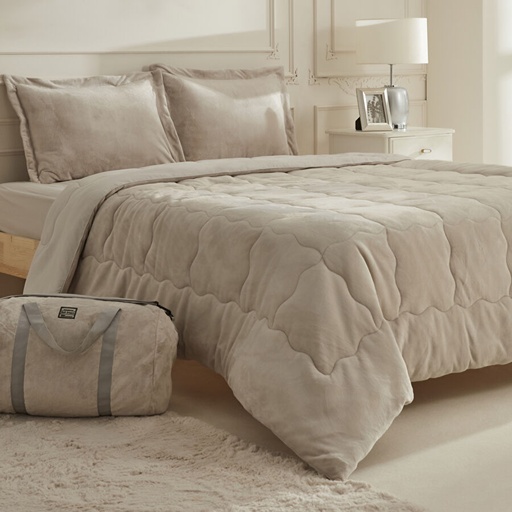 [1000187381005] Karaca Home Flufy Çift Kişilik Soft Dream Comfort Set/Uyku Seti Bej