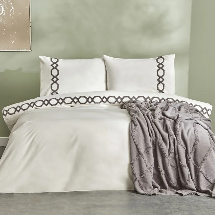 [200.22.14.0405] JULIA ANTHRACITE DUVET COVER BLANKET TKM