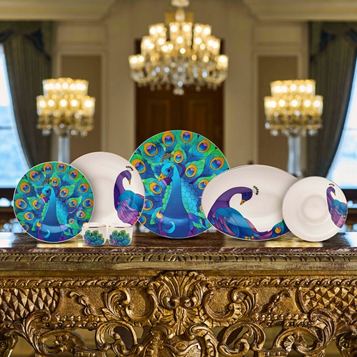[153.03.06.6891] Karaca X Çırağan Palace Shop Fine Pearl 28 Parça 6 Kişilik Yemek Takımı