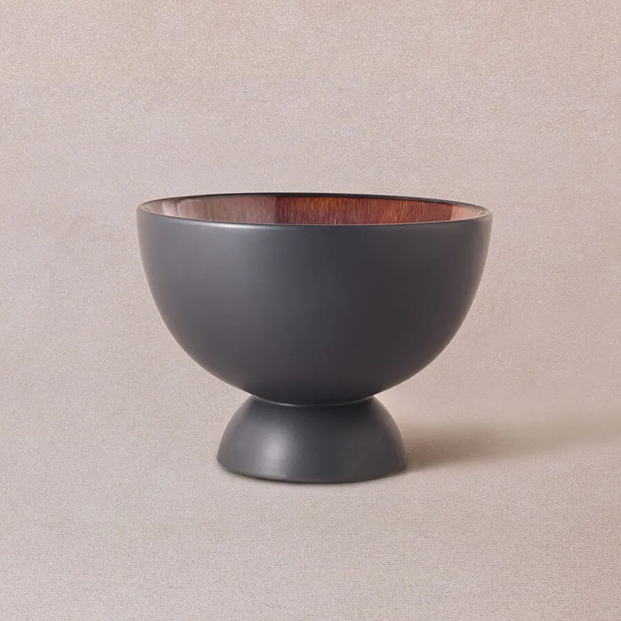 [153.09.01.1203] KARACA BLACK GALACTIC FOOT BOWL