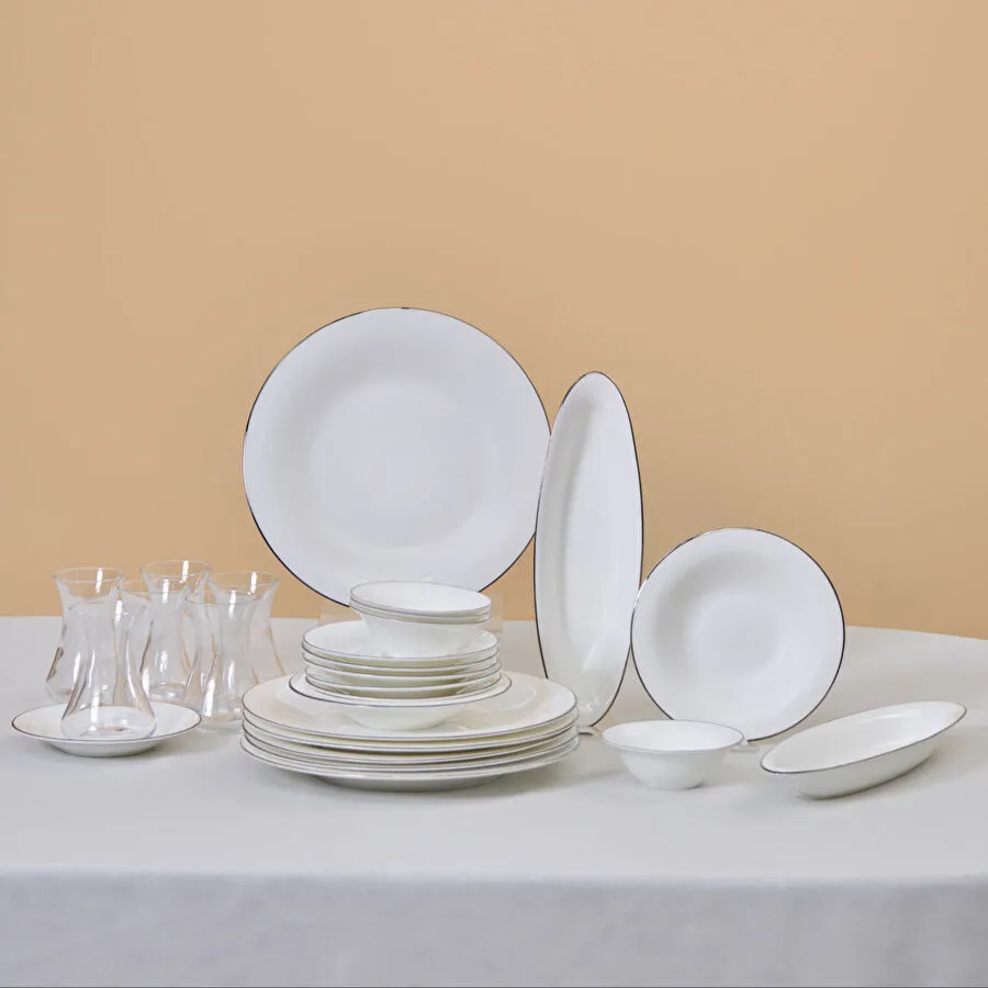 [153.03.08.1138] KARACA FINE PEARL NEW FAME PLATINUM 26 PIECES BREAKFAST SET RND