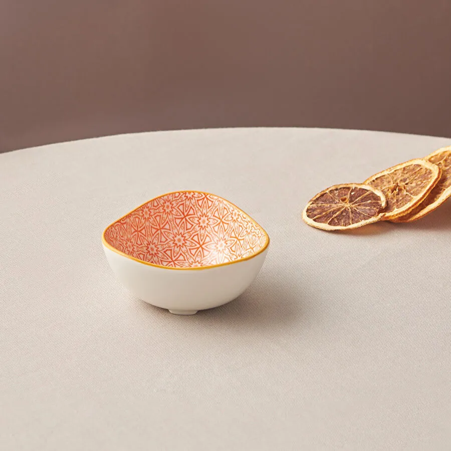 [153.03.08.2989] KARACA FLORAL ORANGE TRIANGLE COOKIES 10CM