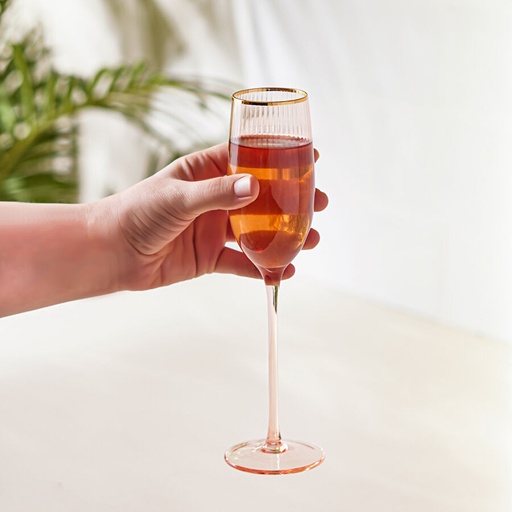 [153.03.08.1570] KARACA GEMMA CHAMPAGNE GLASS SALMON 220ML
