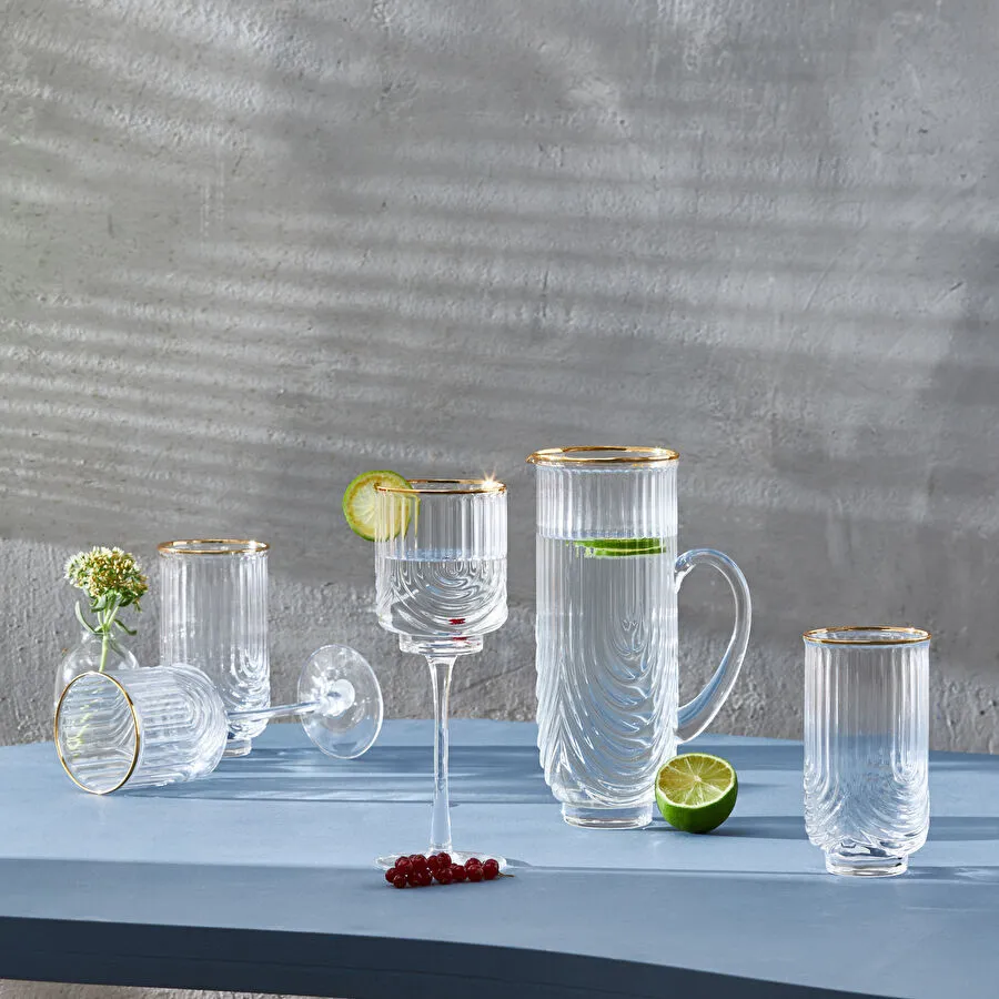 [153.09.01.2434] KARACA GLEAM GOLD 25 PIECES GLASS SET