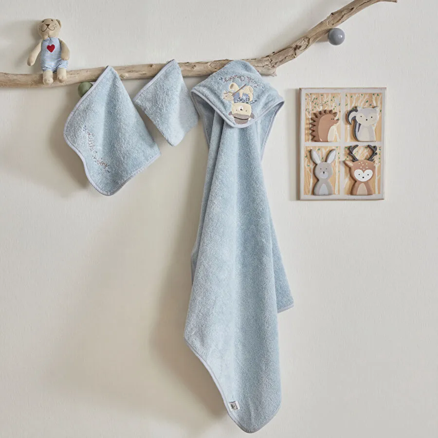 [200.22.14.0340] Karaca Home Little Cowboy Havlu-Kundak-Kese 3'lü Set