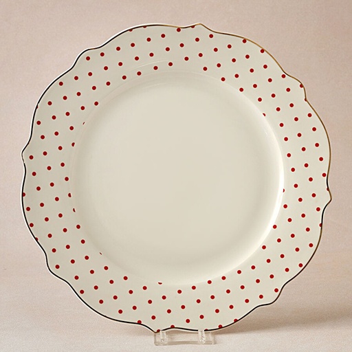 [153.09.01.4353] Karaca New Romantic Puantiyeli Servis Tabağı 27 cm Kırmızı