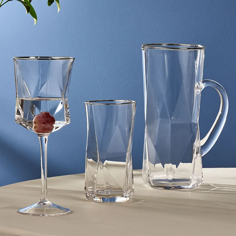 [153.09.01.2431] KARACA PARLA PLATINUM 25 PIECES GLASS SET