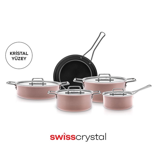[153.09.01.3615] Karaca Swiss Crystal Mastermaid 9 Parça Tencere Set Bronzy
