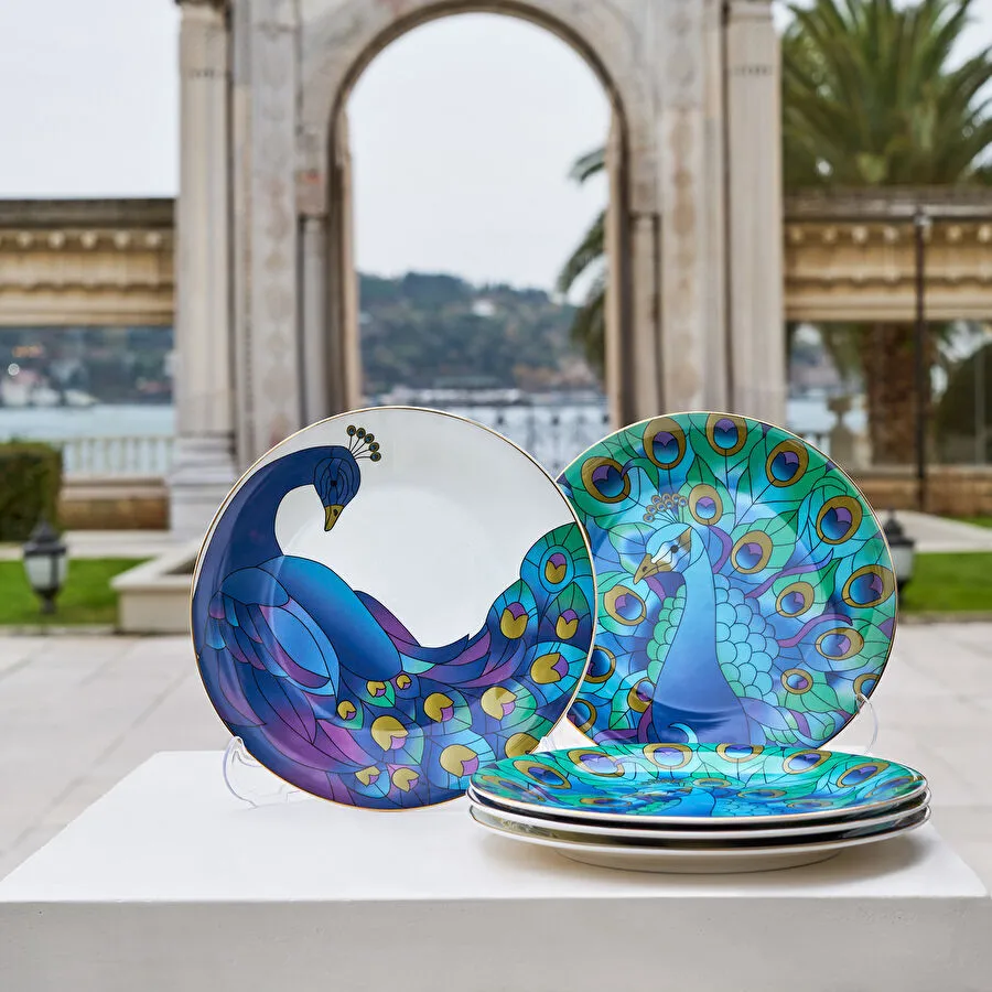 [1000018409001] مجموعة أطباق الكعك لستة أشخاص من Karaca X Çırağan Palace Shop