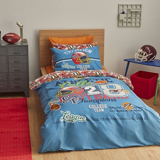 [200.22.14.0314] Karaca Home Young College Team %100 Pamuk Tek Kişilik Fitted Nevresim Takımı