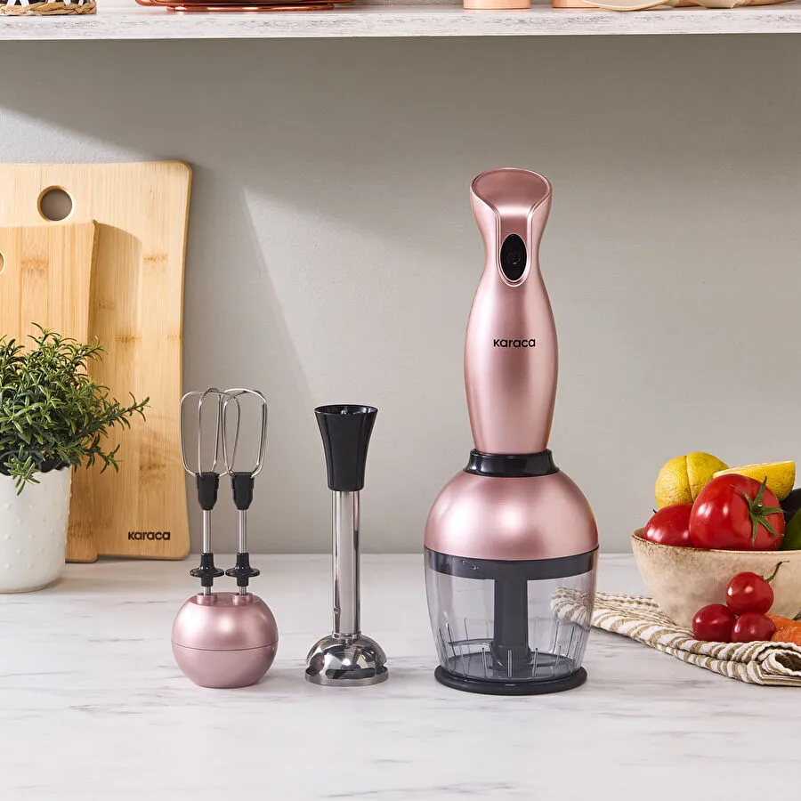 [000001000019682001] Karaca Pro Midi Plus 3Piece Blender Set Rosegold 1000w
