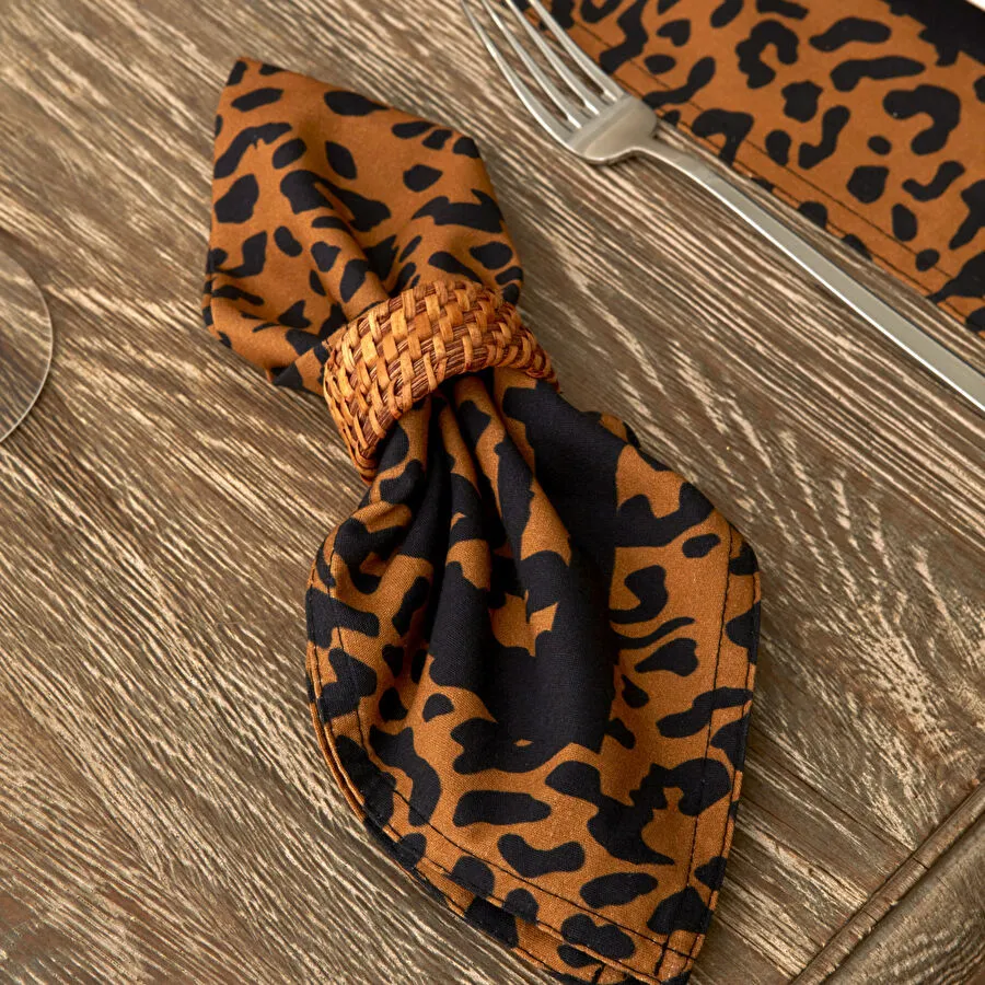 [1000014174001] LEOPARD DESENLI 2 LI PECETE 40X40, KAHVE