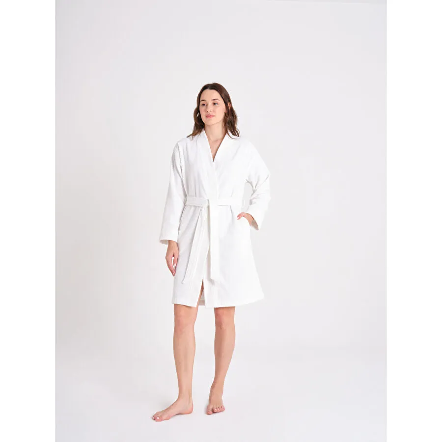 [200.21.01.0617] ROMA OFFWHITE REGULAR KIMONO 100% COTTON BATHROBE M/L