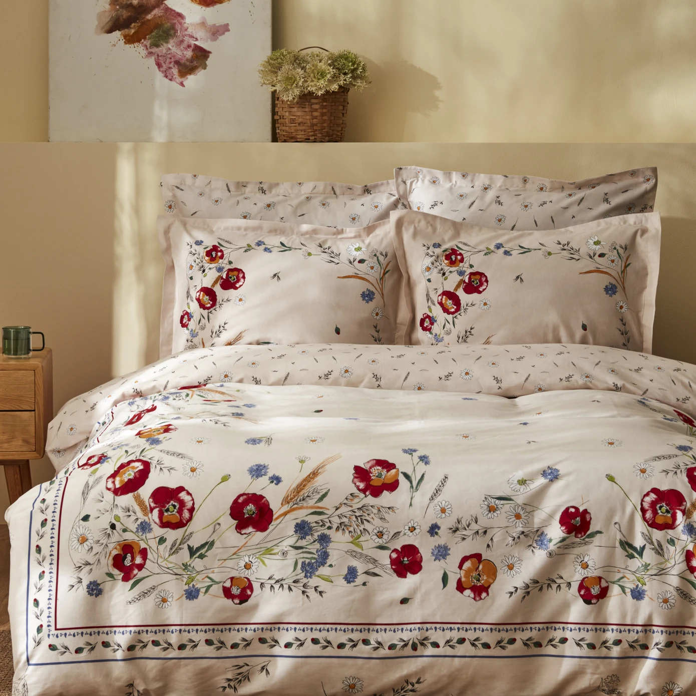 ARINA WHITE 100% PMK DOUBLE DUVET COVER SET