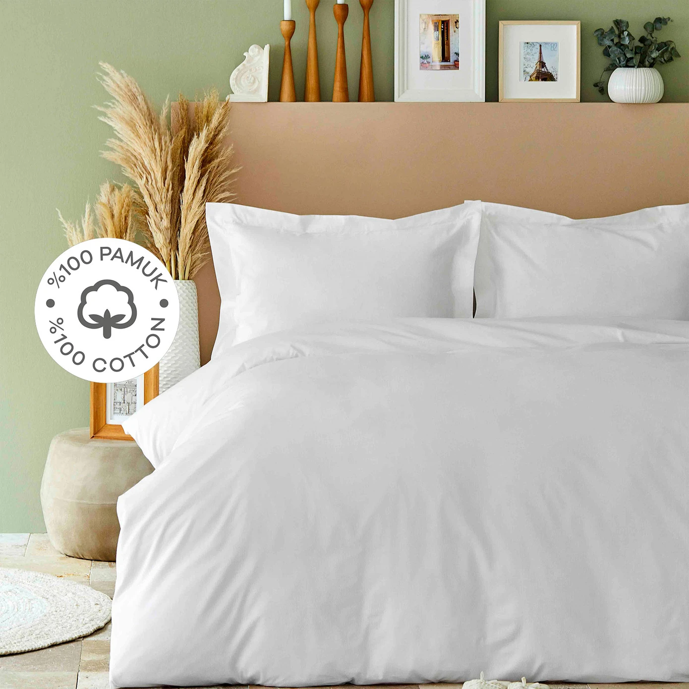 BACK TO BASIC WHITE TEK KS DUVET COVER SET