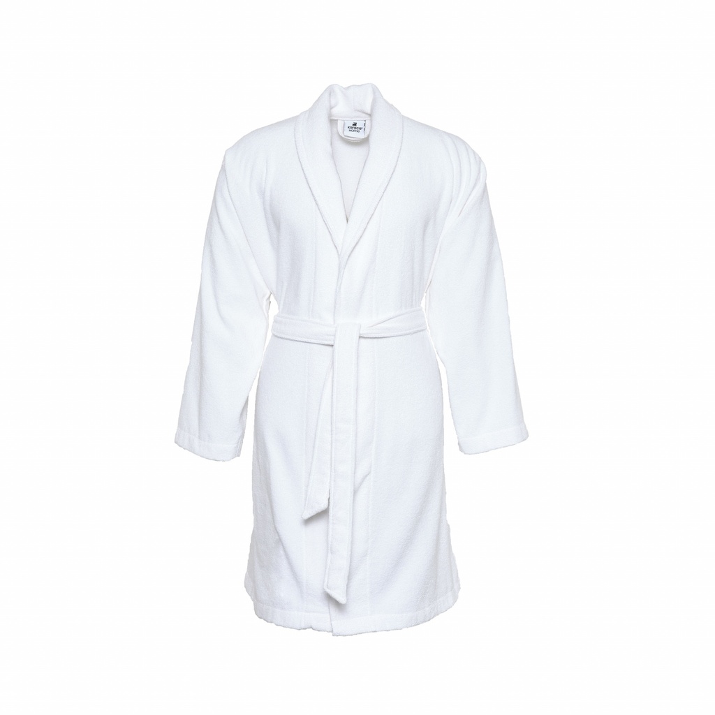 BARCELONA OFFWHITE SLIM 100% COTTON BATHROBE L/XL