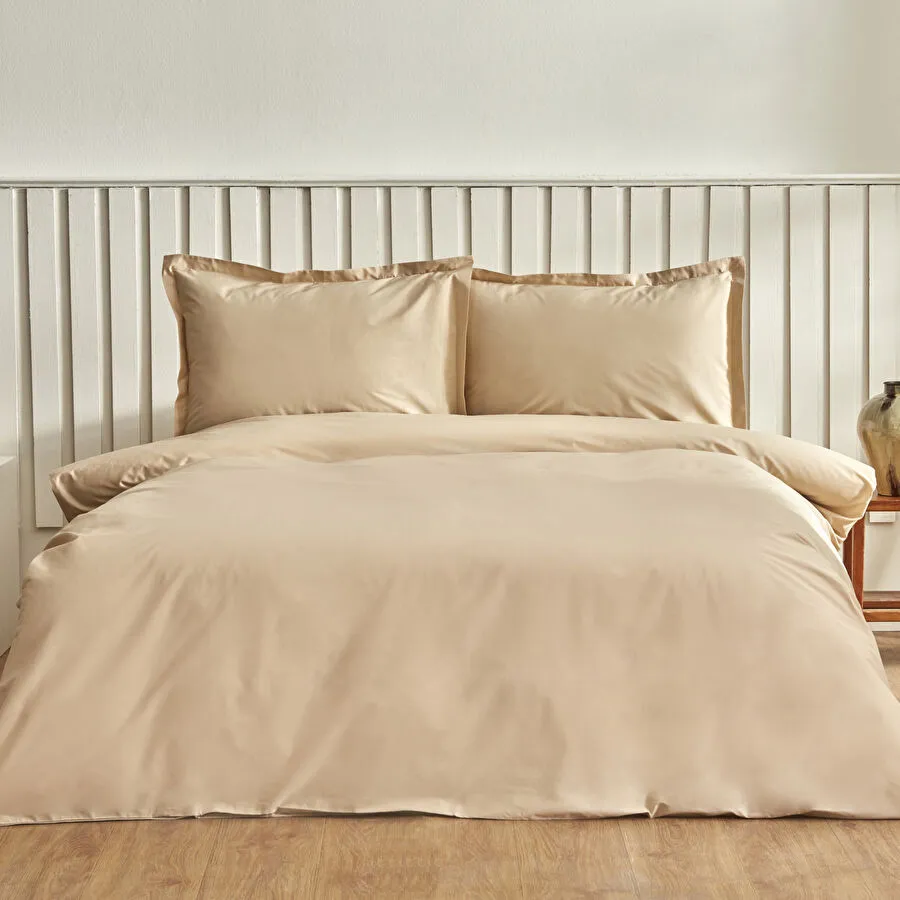 Karaca Home Cool Touch Stripe Çift Kişilik Nevresim Takımı Bej
