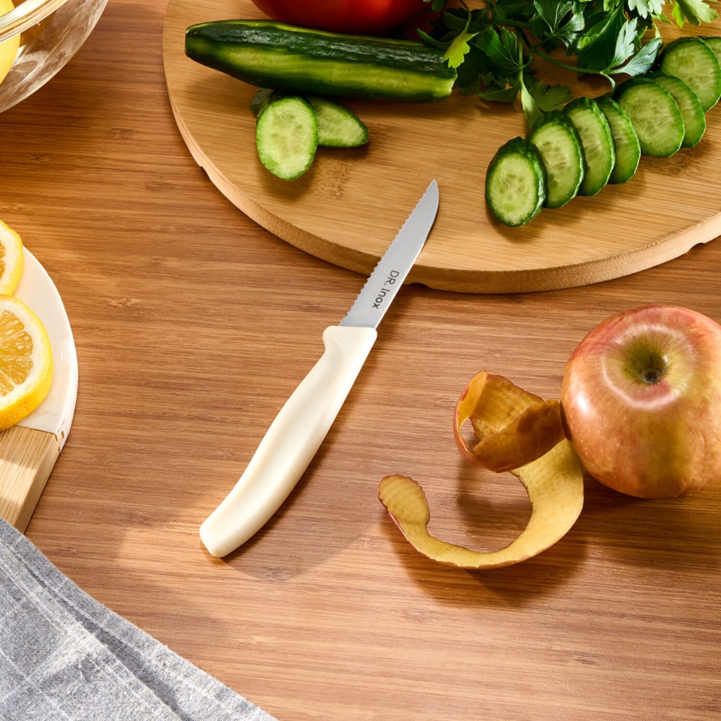 DR.INOX TIRTIKLI SOYMA BIÇA, 19 CM, KREM