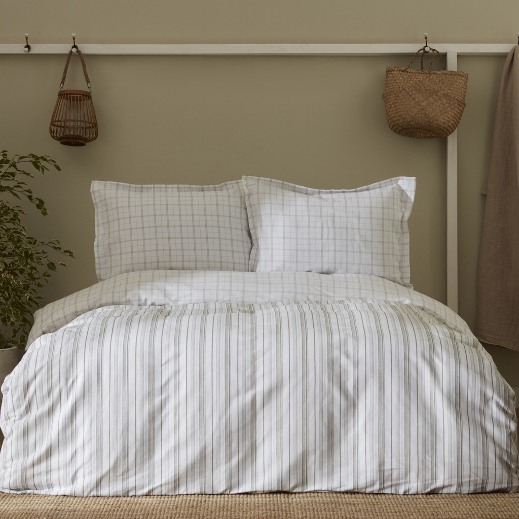 GEO KHAKI RECYCLE DOUBLE KS DUVET COVER SET