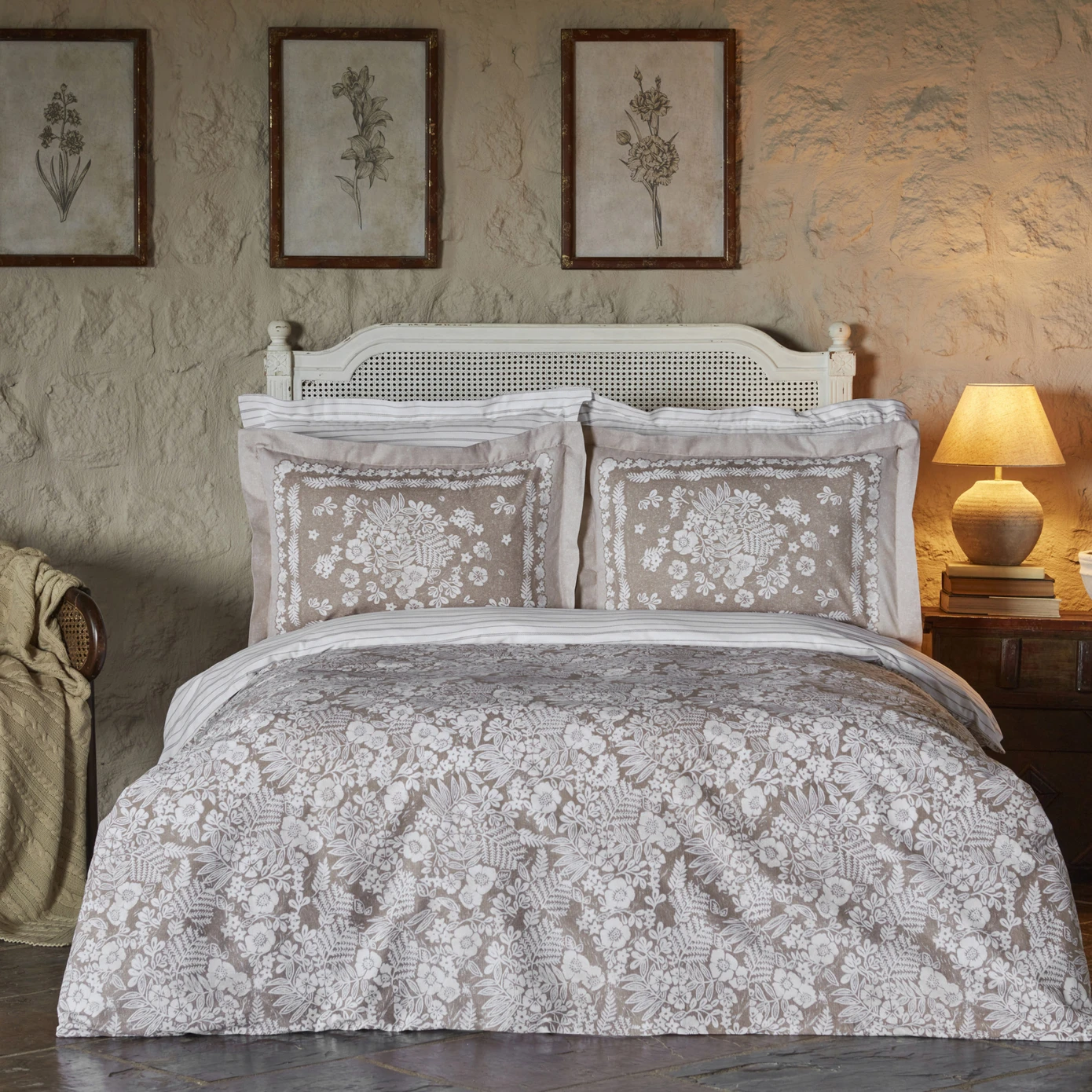 HARMONIE BEIGE 100% PMK DOUBLE KS DUVET COVER TKM